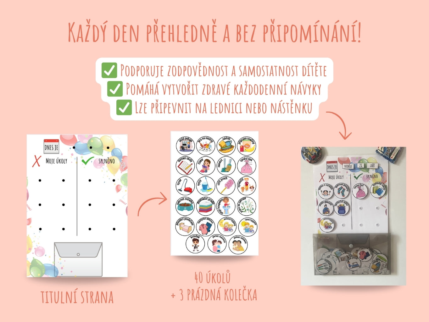 Denní plánovač úkolů pro děti – vizuální pomůcka k organizaci dne