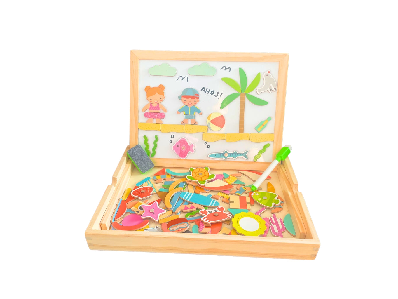 Dětská sada s magnety, prutem a kreslící tabulkou