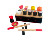 Dřevěné sushi sada pro děti s hůlkami a omáčkou