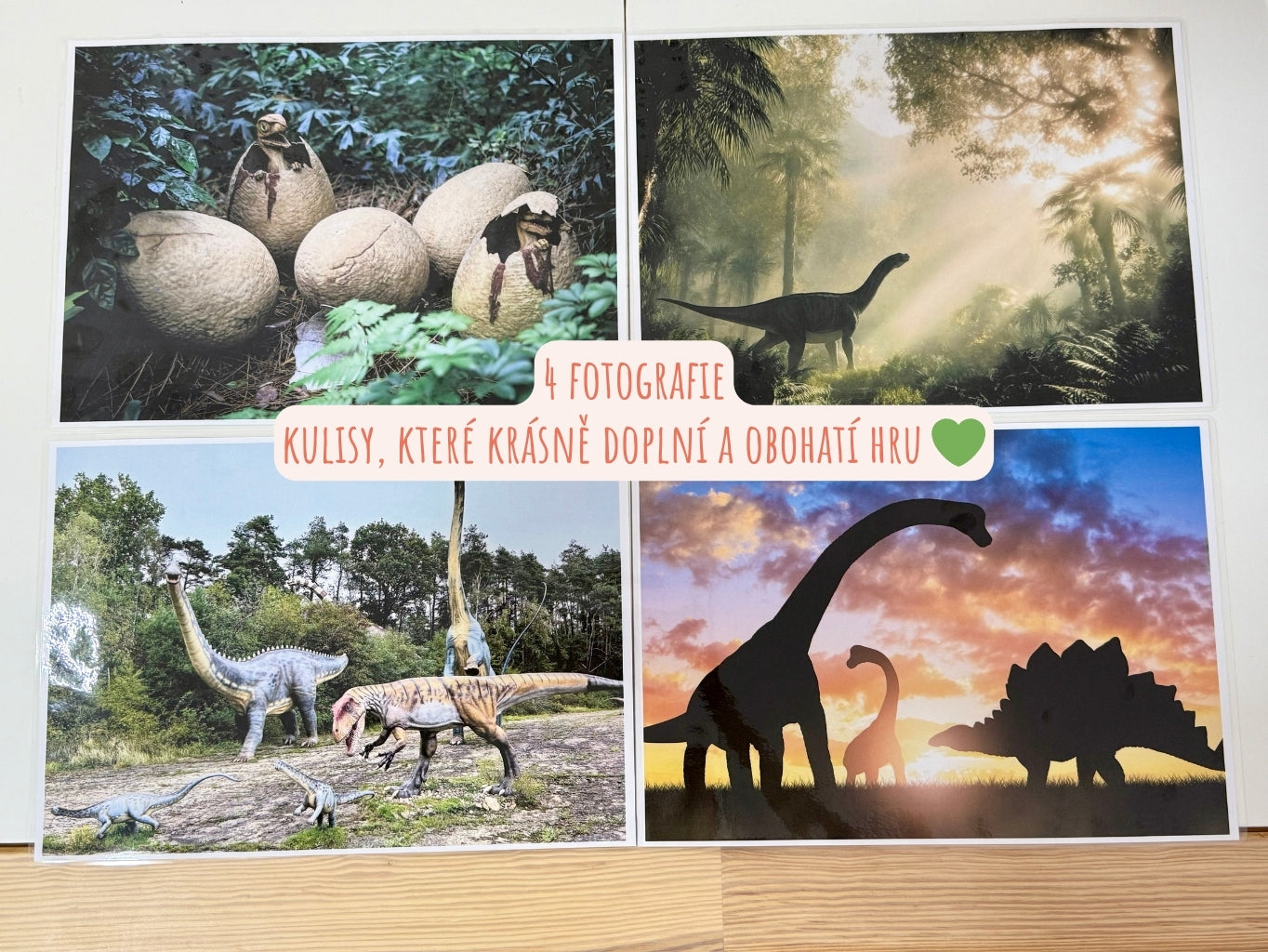 Herní kulisy s dinosaury pro smyslohraní a aktivity s dinosaury