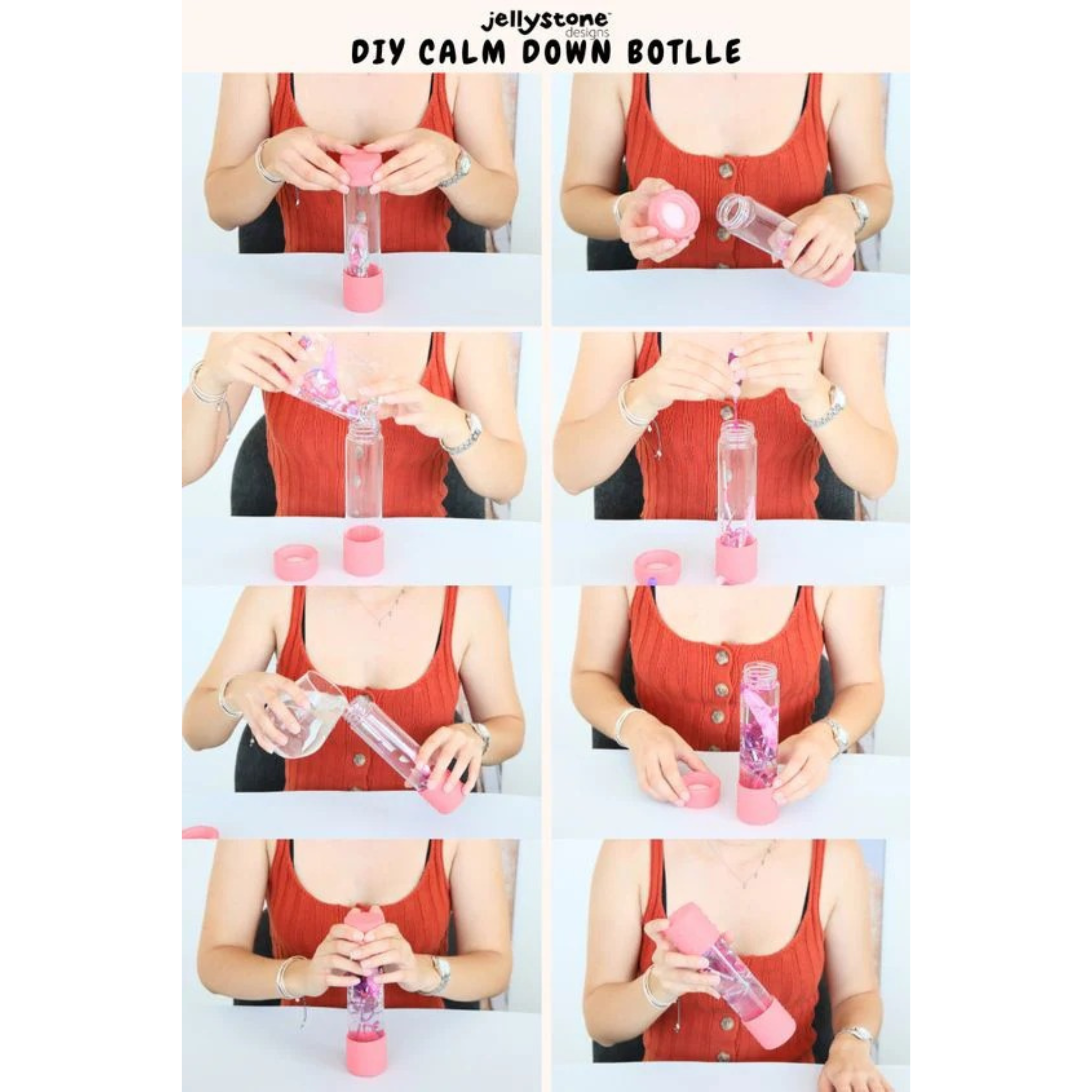 Návod na naplnění DIY senzorické lahve Jellystone Calm Down Bottle