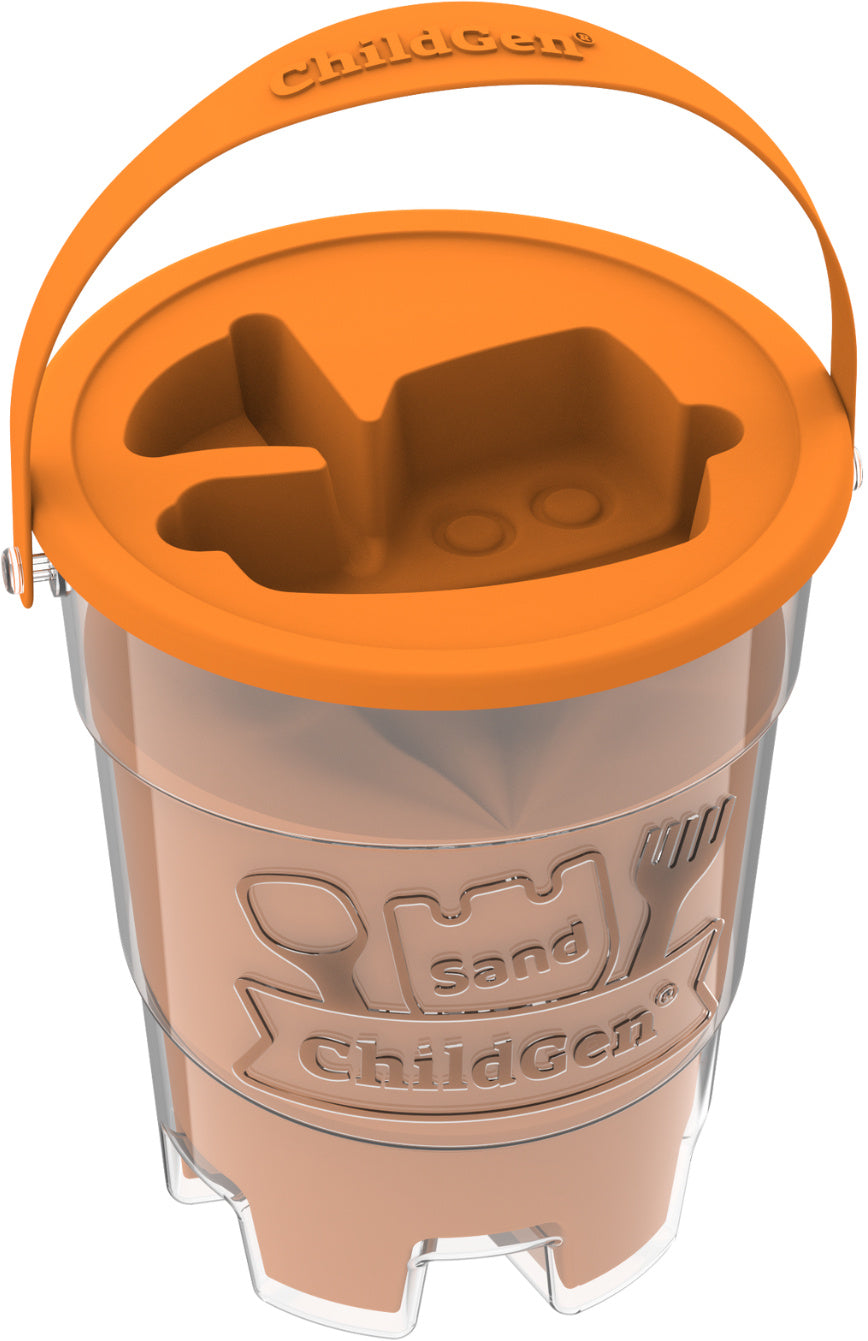 Kinetický písek ChildGen v oranžovém kbelíku