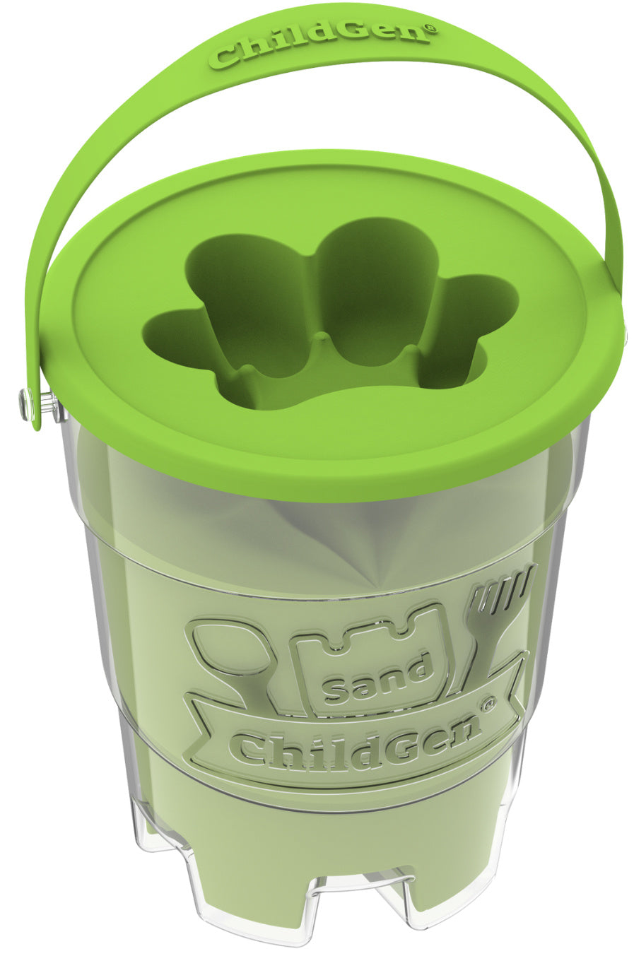 Zelený kinetický písek ChildGen pro smyslové hraní