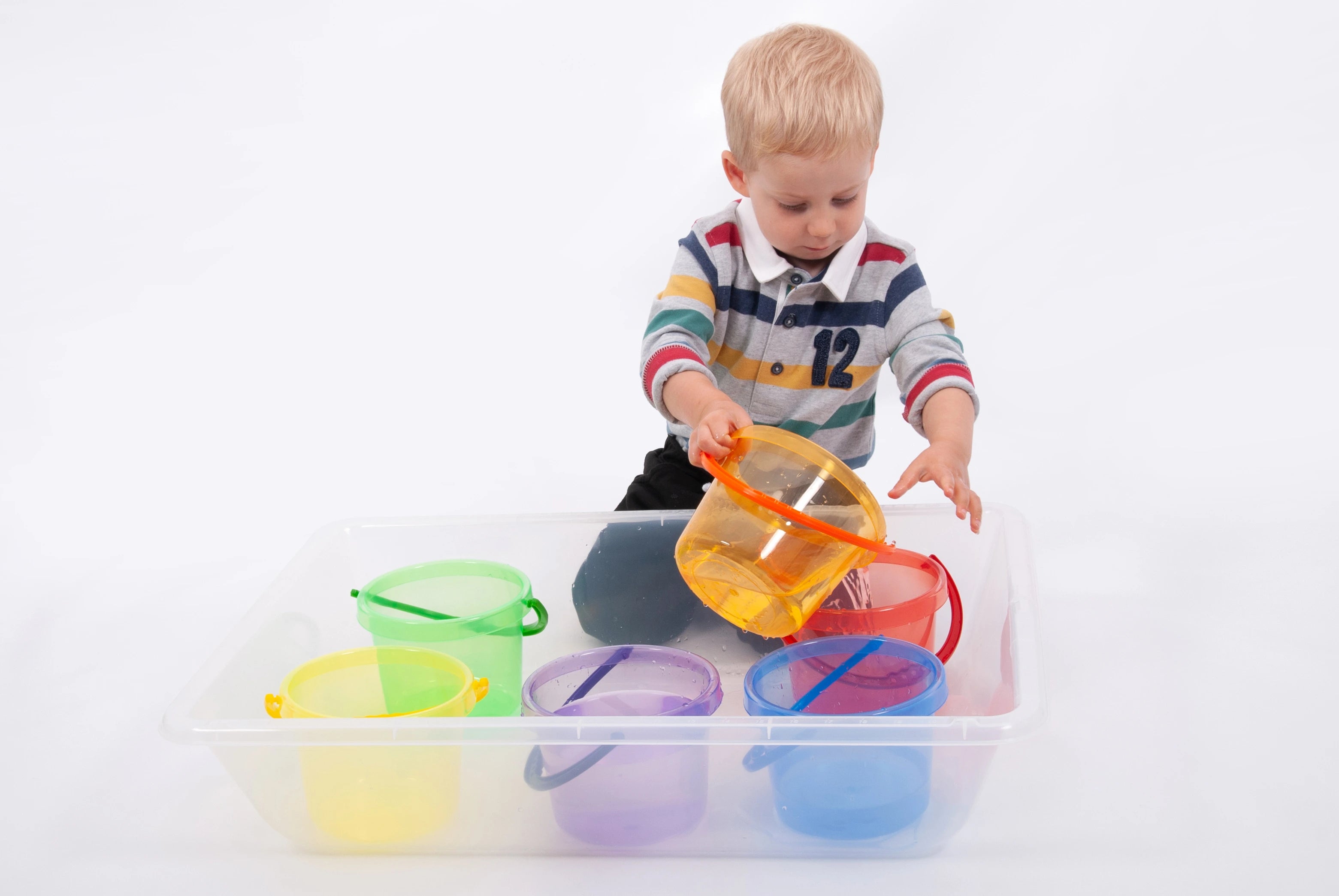 Barevné kyblíčky na písek a vodu – Montessori styl LALADŮ