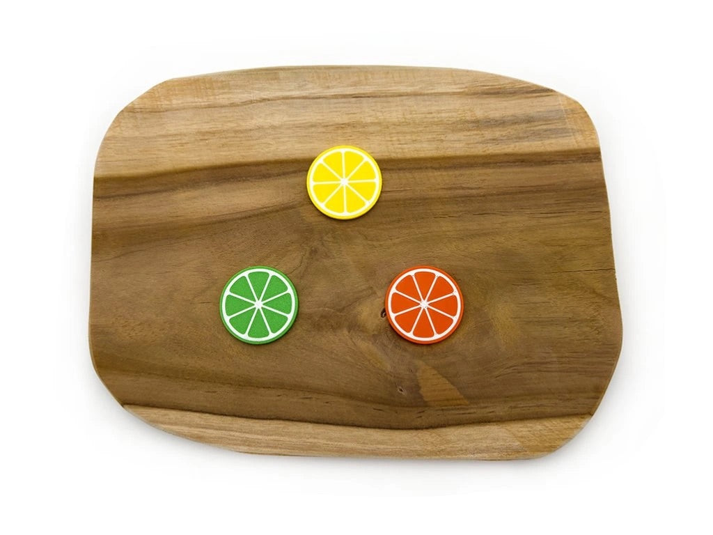 Miniatury citrusy citron pomeranč limetka pro dětské sensory play