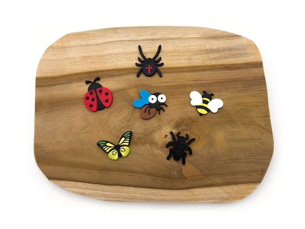 Miniatury hmyz sada beruška pavouk včelka motýl moucha mravenec pro sensory play