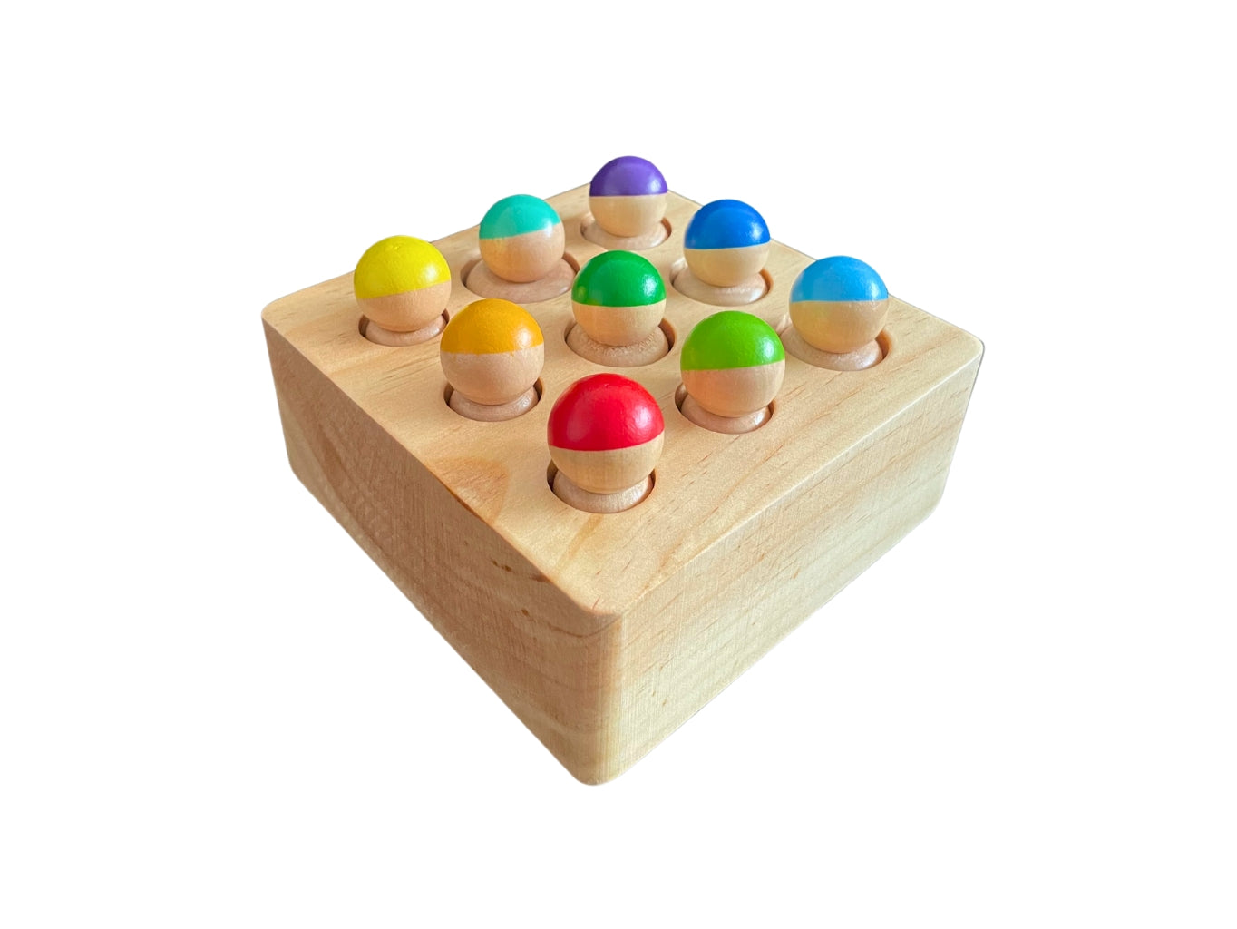 Montessori dřevěná vkládačka s barevnými panáčky