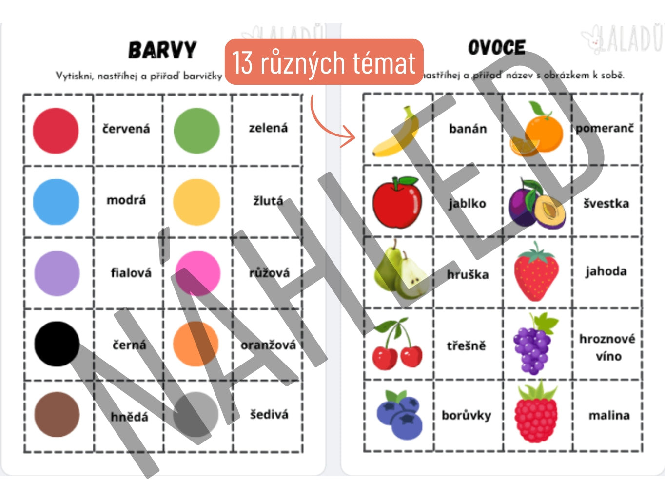 Pexeso s textem a obrázky – učení slovíček zábavnou formou