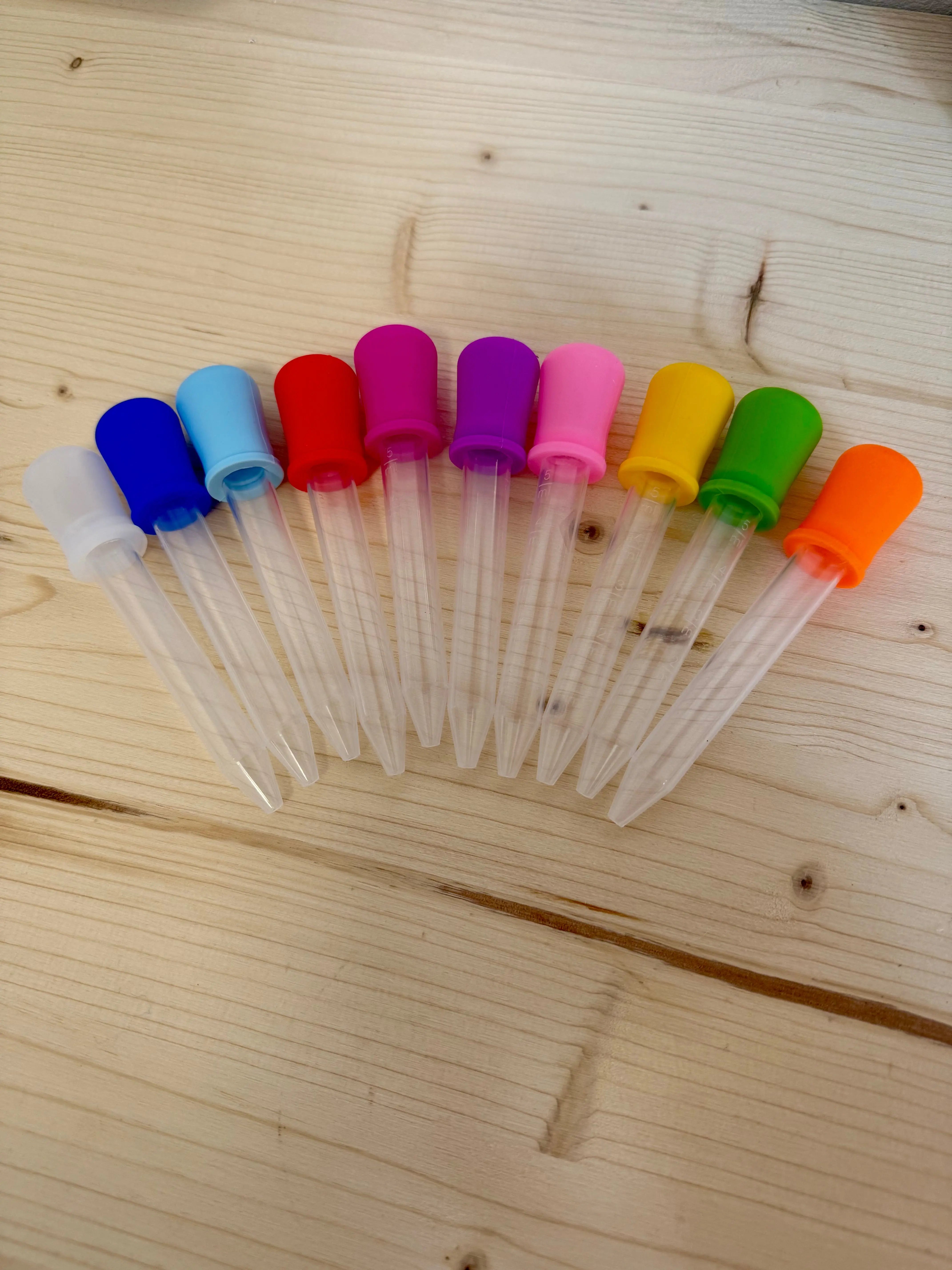 Dětské pipety 5 ml barevné na vodu a pokusy