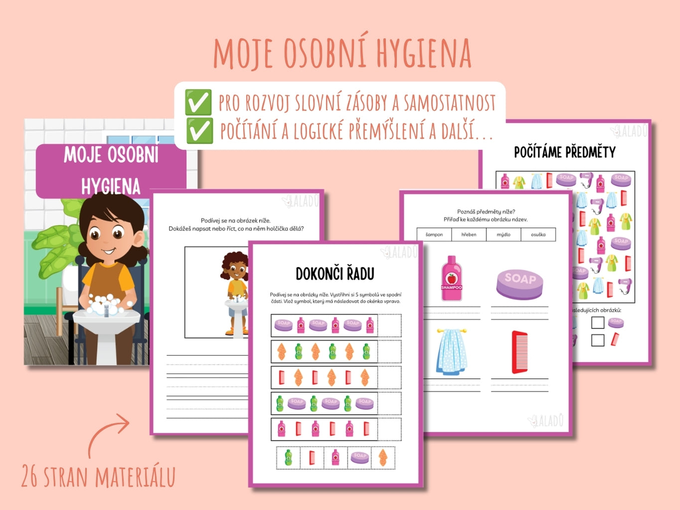 Pracovní listy o osobní hygieně, mytí a čištění zubů