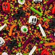 Smyslová směs Halloween 700 g s dýněmi, duchy, kostmi a barevným materiálem