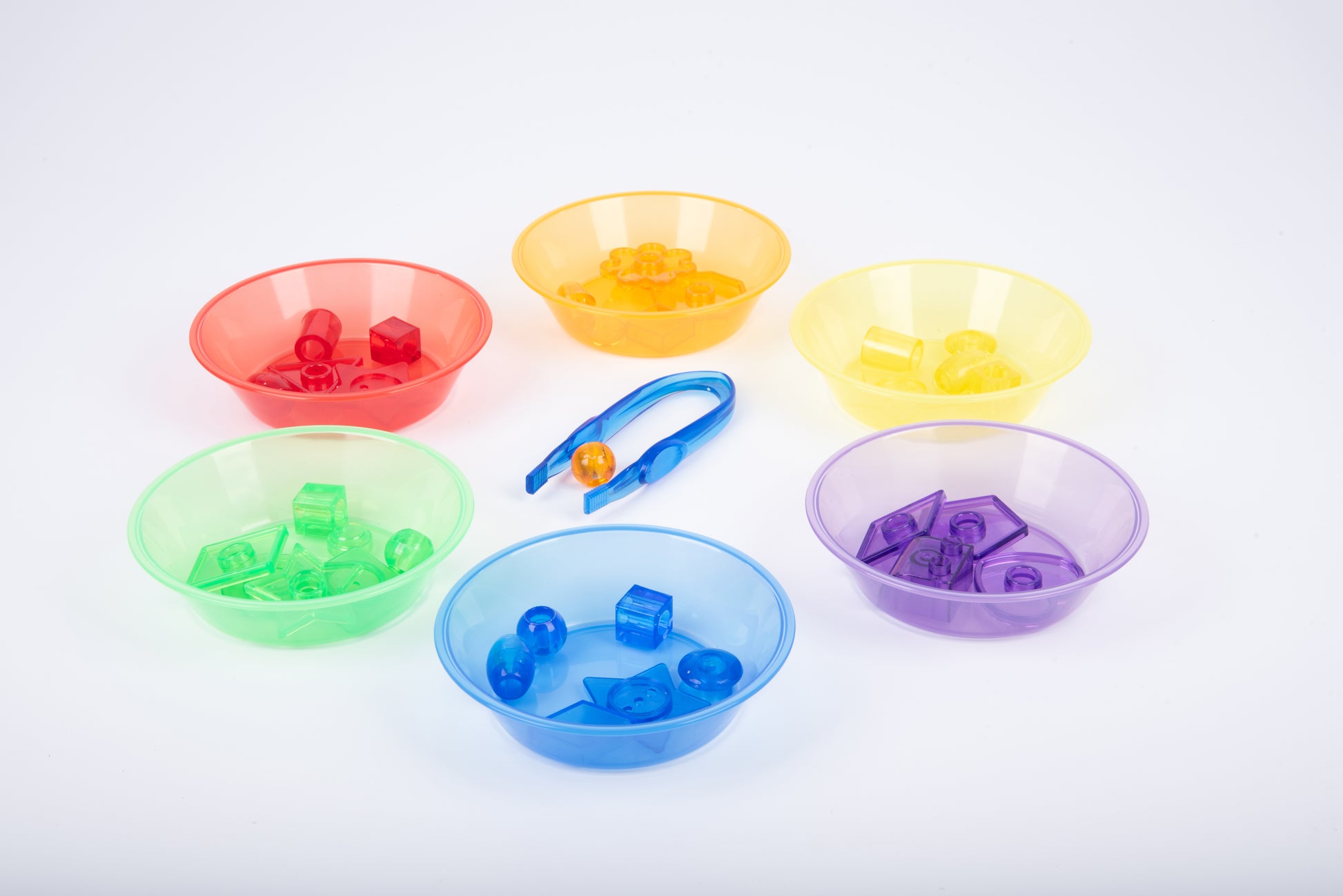 Transparentní misky pro smyslové hry a Montessori aktivity