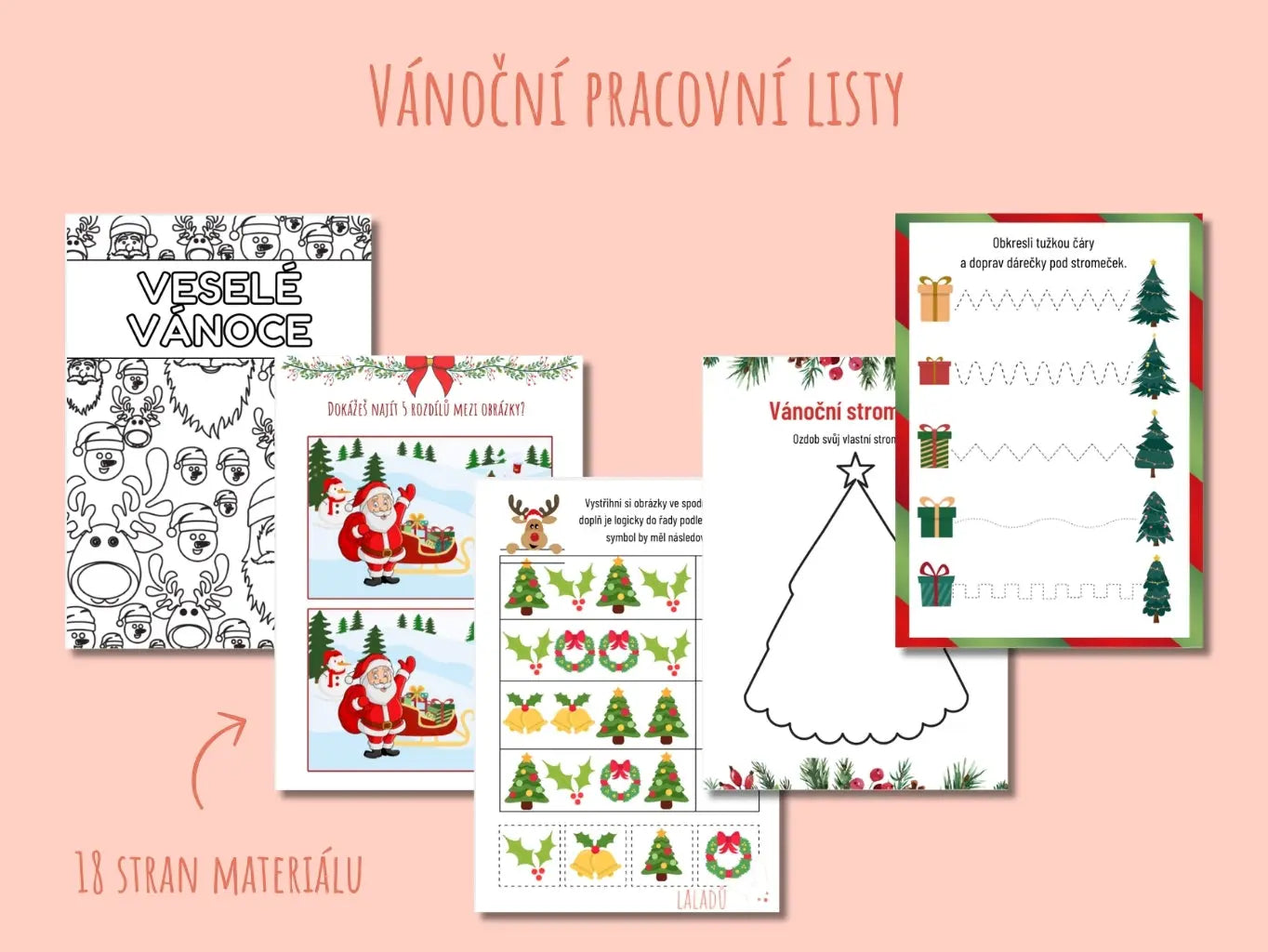 Vánoční pracovní listy pro děti v PDF
