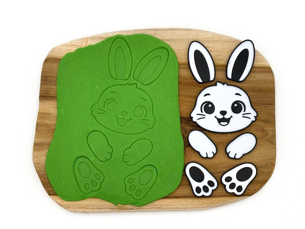Kreativní sada zajíček obtisk do modelíny pro sensory play